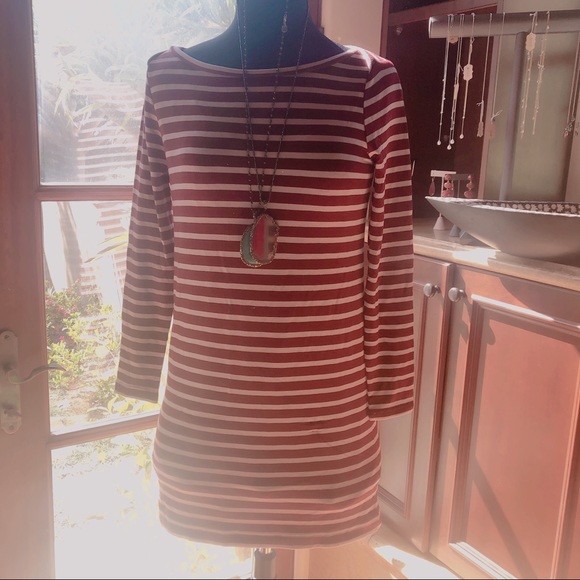 Lou & Grey Dresses & Skirts - NWT Lou & Grey Small Striped long sleeve tee dress